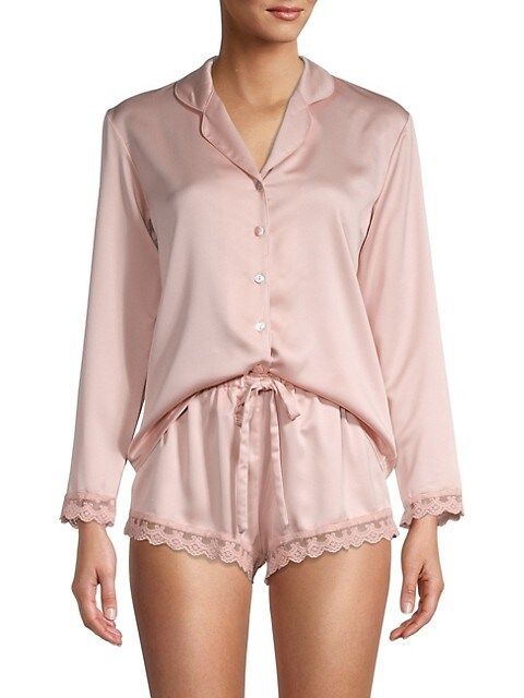 Victora 2-Piece Lace-Trim Pajama Set | Saks Fifth Avenue OFF 5TH