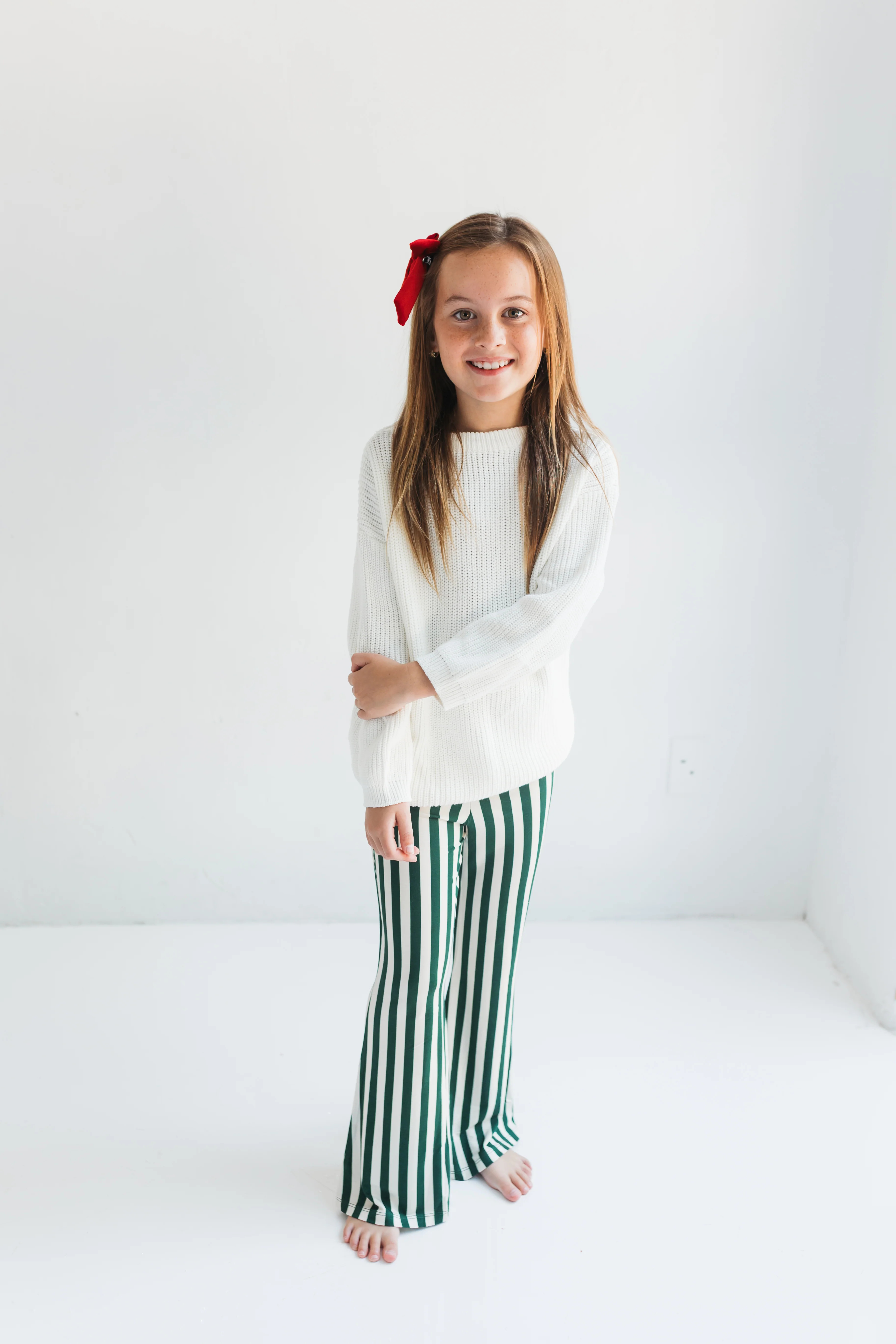 Green Stripe Flare Pant | In My Jammers
