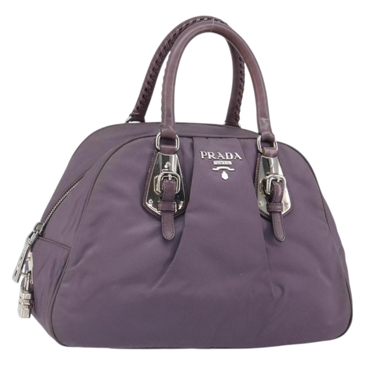 PRADA Hand Bag Nylon Purple Silver Auth 164028 | eBay US