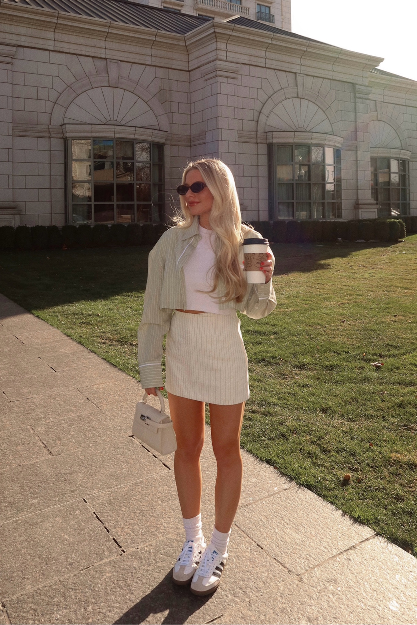 Wearing XXS in skirt 