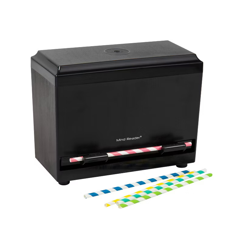 Mind Reader Straw Dispenser Pencil Dispenser Black | Target