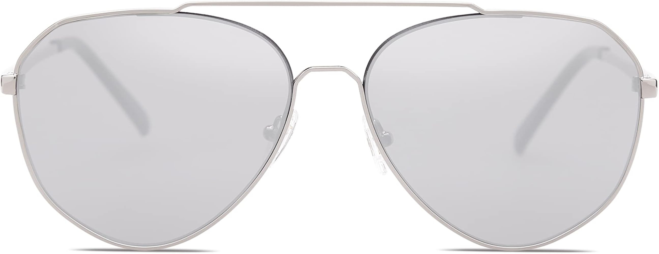 SOJOS Oversized Classic Aviator Sunglasses for Men Women Mirrored Flat Lens SJ1083 | Amazon (US)