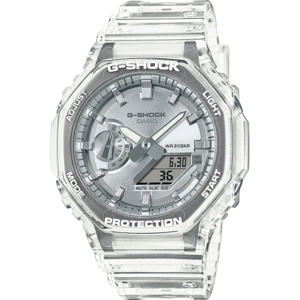 Casio G-Shock GA-2100 octagonal analog-digital watch in black