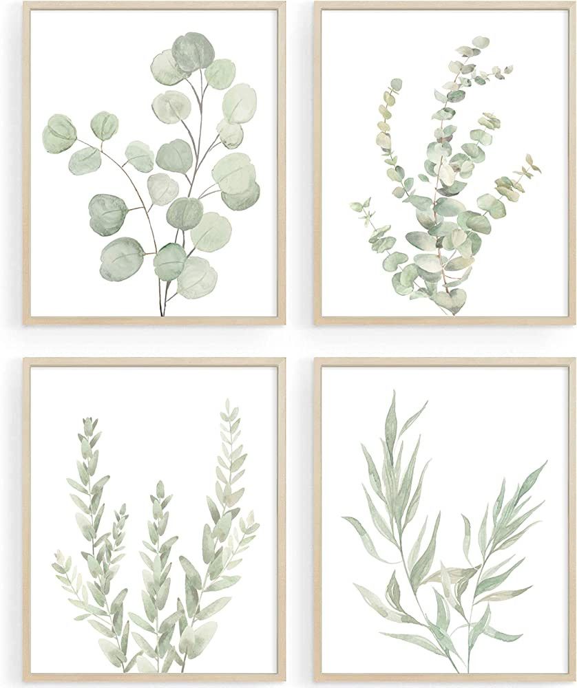 Howwii Botanical Boho Bathroom Decor Wall Art Prints, UNFRAMED Sage Green Plants Decor for Bedroo... | Amazon (US)