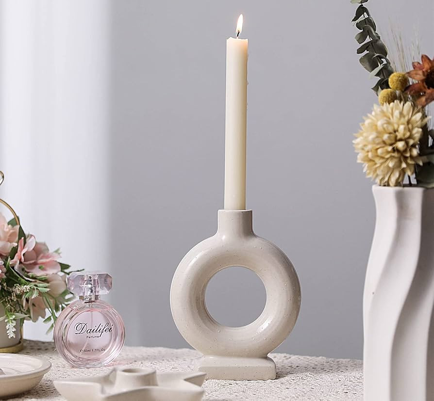 DOKOT Ceramic Candle Holder, Candlestick Holders for Taper Candles, Candle Stick Candle Holder, P... | Amazon (US)