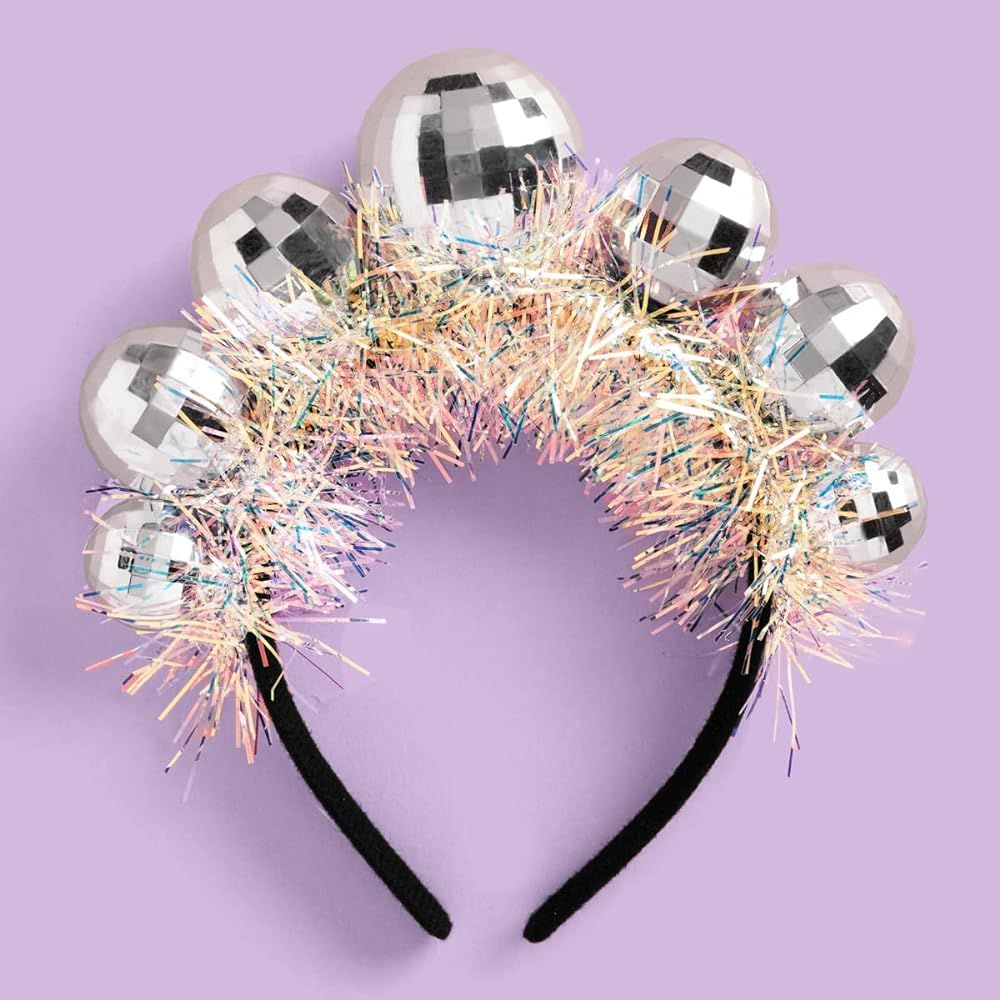 xo, Fetti Disco Ball Headband Birthday Party + New Years Eve - Fits Adult + Child - Last Disco, D... | Amazon (US)