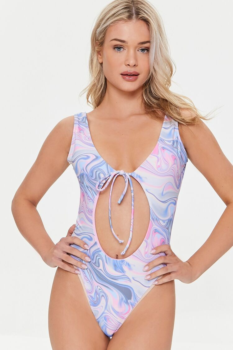 Marble Cutout One-Piece Swimsuit | Forever 21 (US)