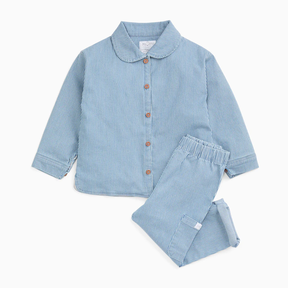 Striped Soft Denim Jacket & Jeans Outfit | Baby Mori (US)