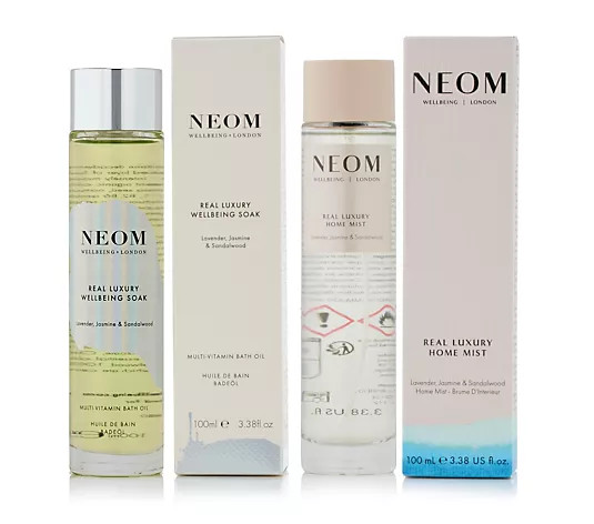 NEOM Wellbeing Soak Multi-Vitamin Bath Oil & Supersize Pillow Mist - QVC UK | QVC UK