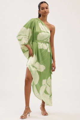 Hutch Stretch Satin One-Shoulder Maxi Dress | Anthropologie (US)