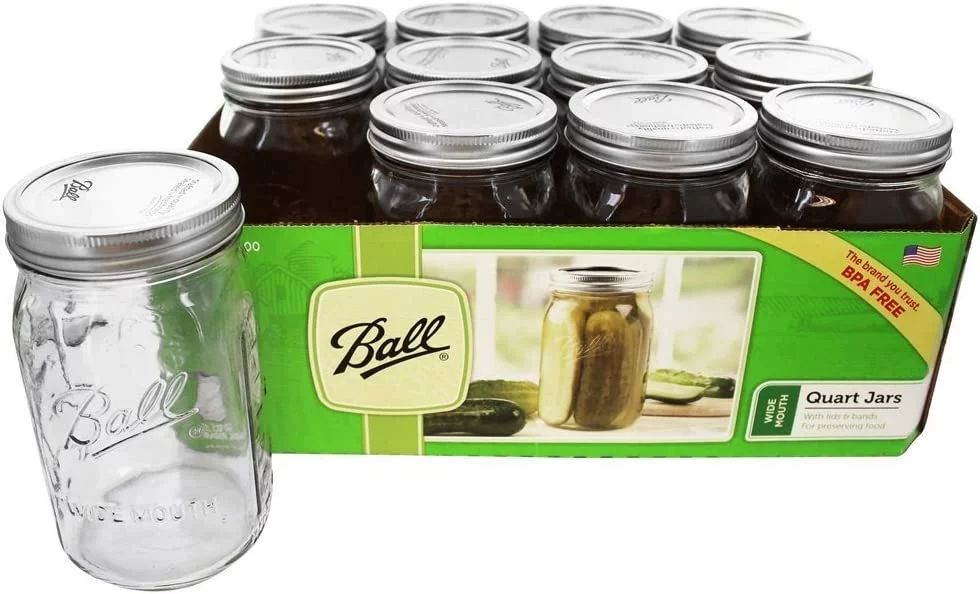Ball Wide Mouth Quart Canning Jars Lids and Bands Made Pack of 12 | Walmart (US)