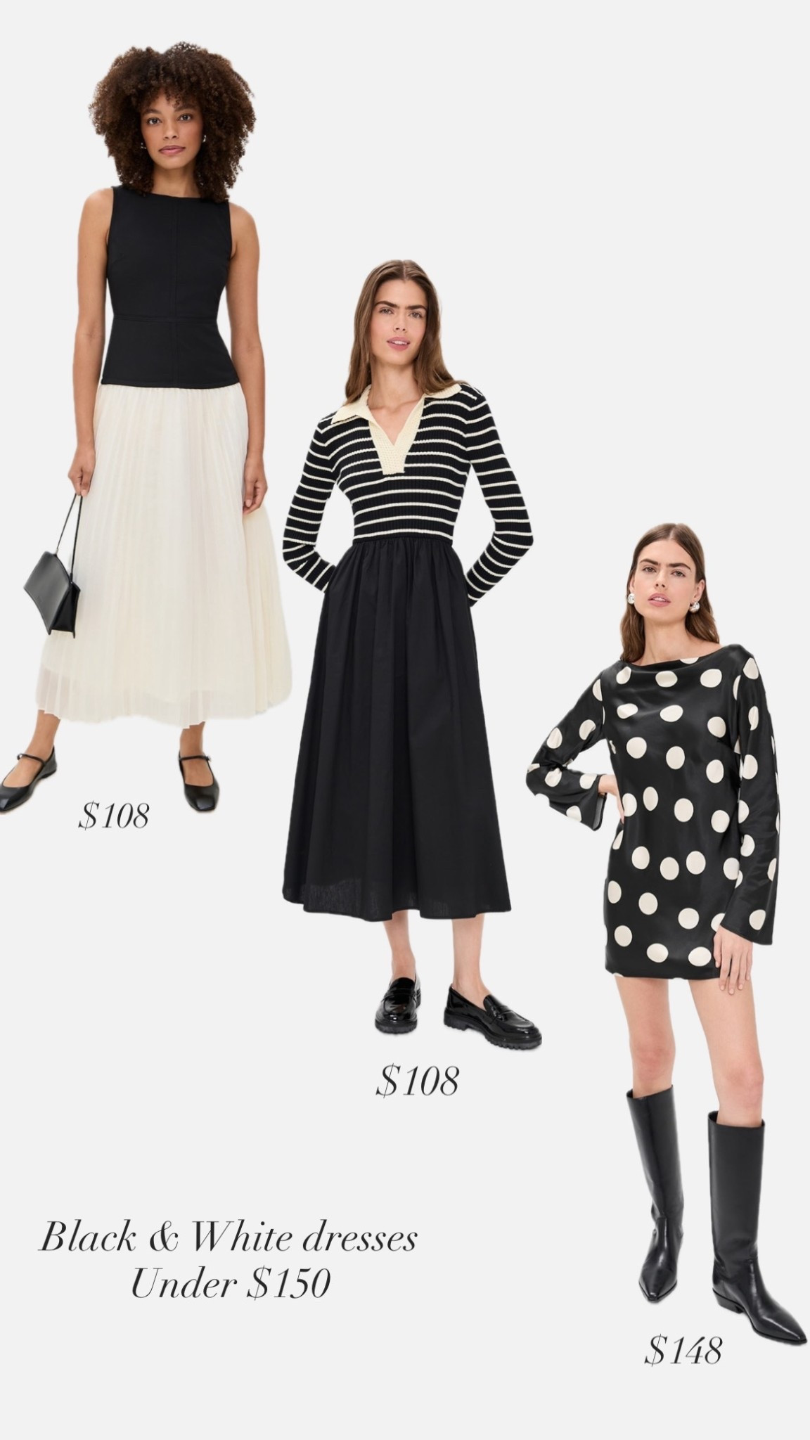 Ivory & Black dresses oh my — daily edit cover from Found by Em