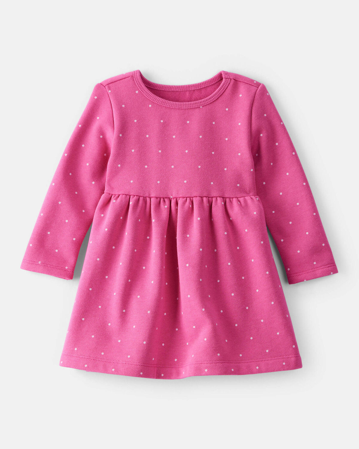 Baby Girl DayDream Fleece Polka Dot Knit Dress - Pink | Carter's Inc