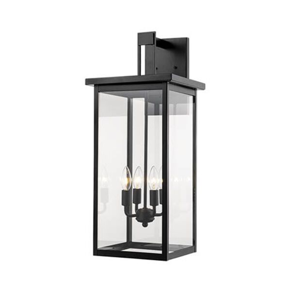 Powder Coat Black 27-Inch Four-Light Outdoor Wall Sconce | Bellacor