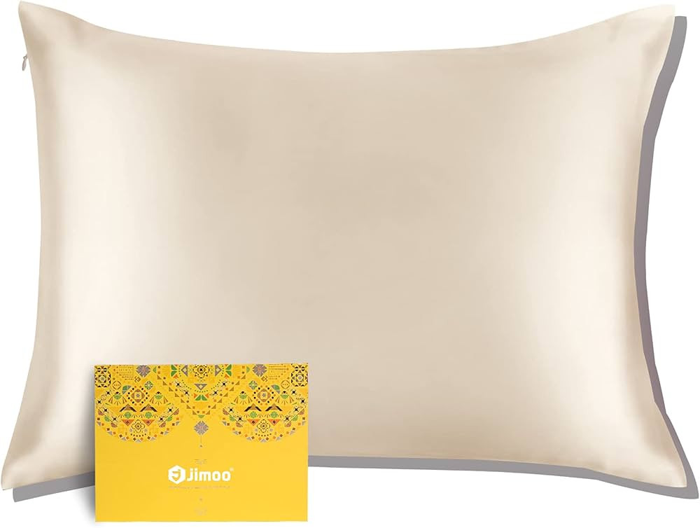 Amazon.com: 100% Mulberry Silk Pillowcase for Hair and Skin, 25 Momme Natural Silk Pillow Case wi... | Amazon (US)