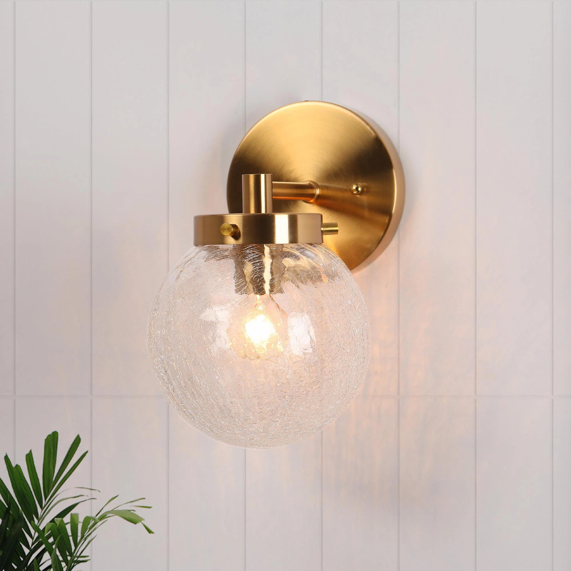 Hampson 1-Light 5.5'' W Dimmable Gold Glam Bathroom Wall Sconce UL Certified | Wayfair North America