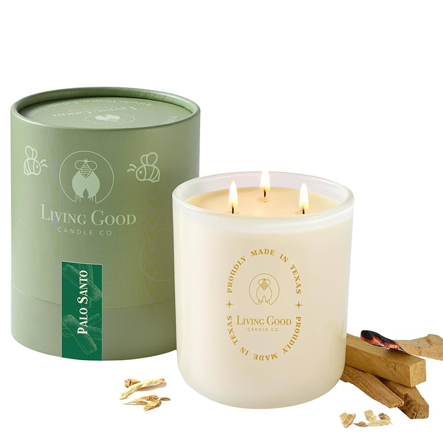 Palo Santo - Palo Santo & Bergamot Pure Beeswax Candle - 90+ Hours Long Burning Classically Desig... | Amazon (US)