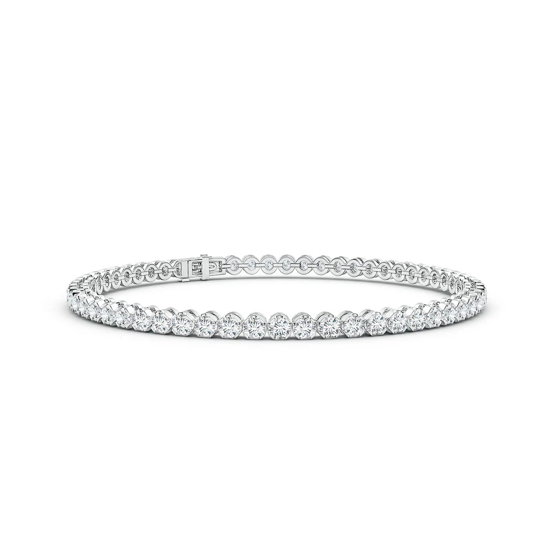 Lab-Grown Classic Round Diamond Tennis Bracelet | Angara Inc.
