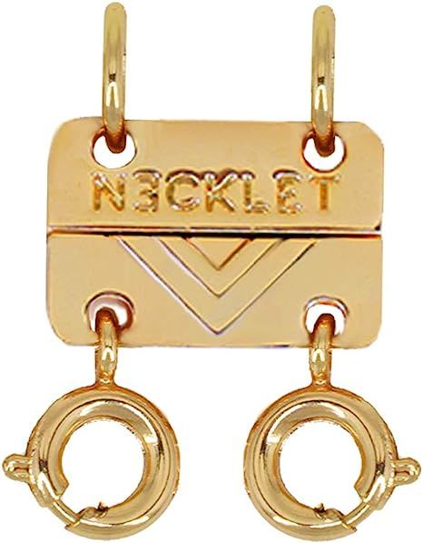 Necklet Double Necklace Layering Clasp, Separator for Stackable Necklaces and Chains (Gold) | Amazon (US)