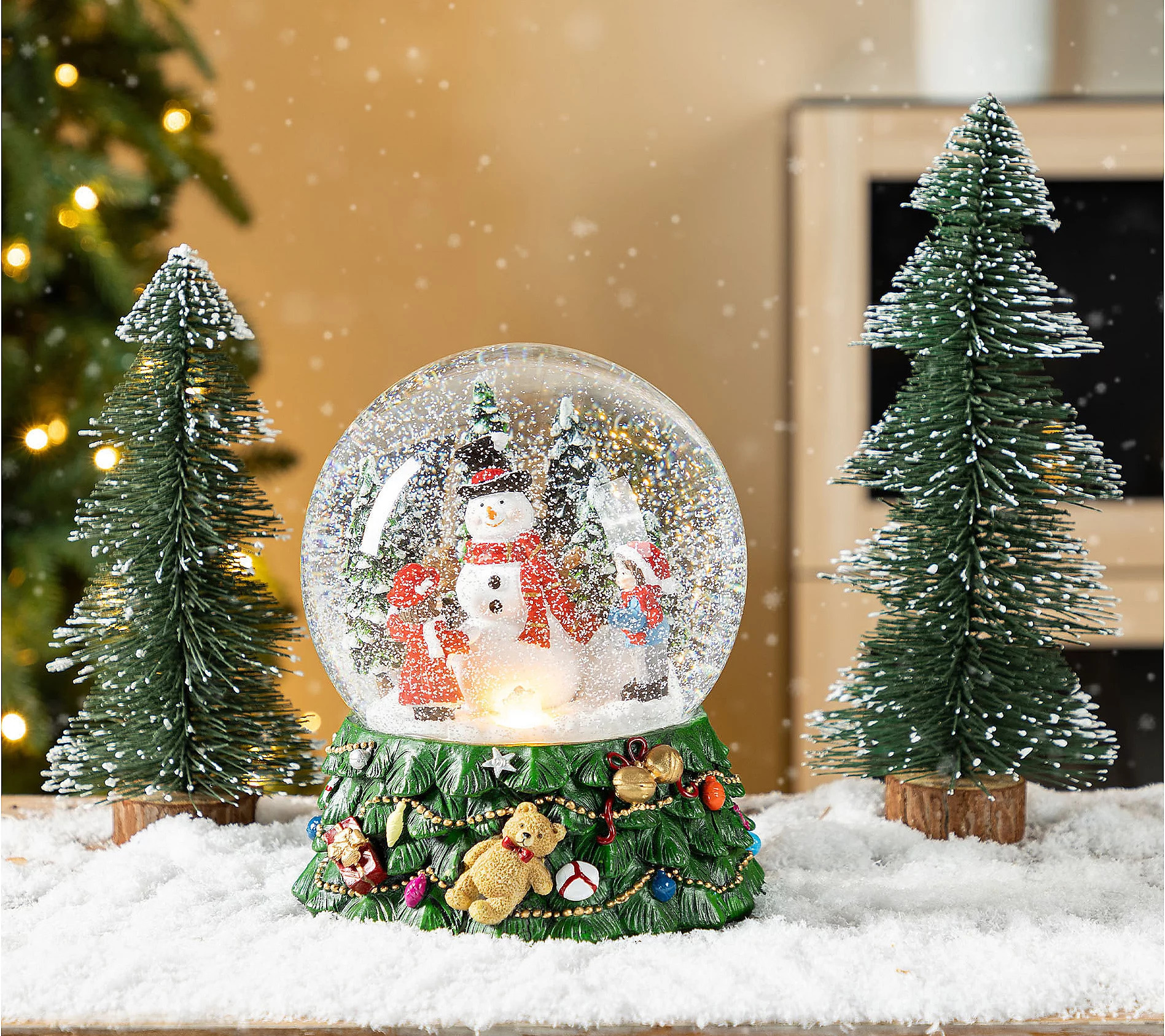 Glitzhome Christmas LED Musical Snowflakes Snow man Waterglobe | QVC