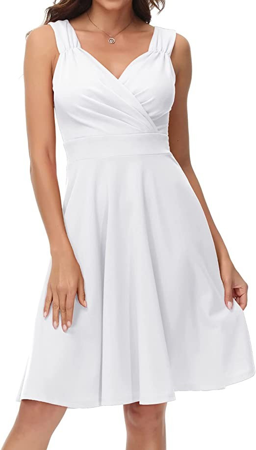 GRACE KARIN Women's Sleeveless Wrap V-Neck A-line Bridesmaid Cocktail Party Dress | Amazon (US)