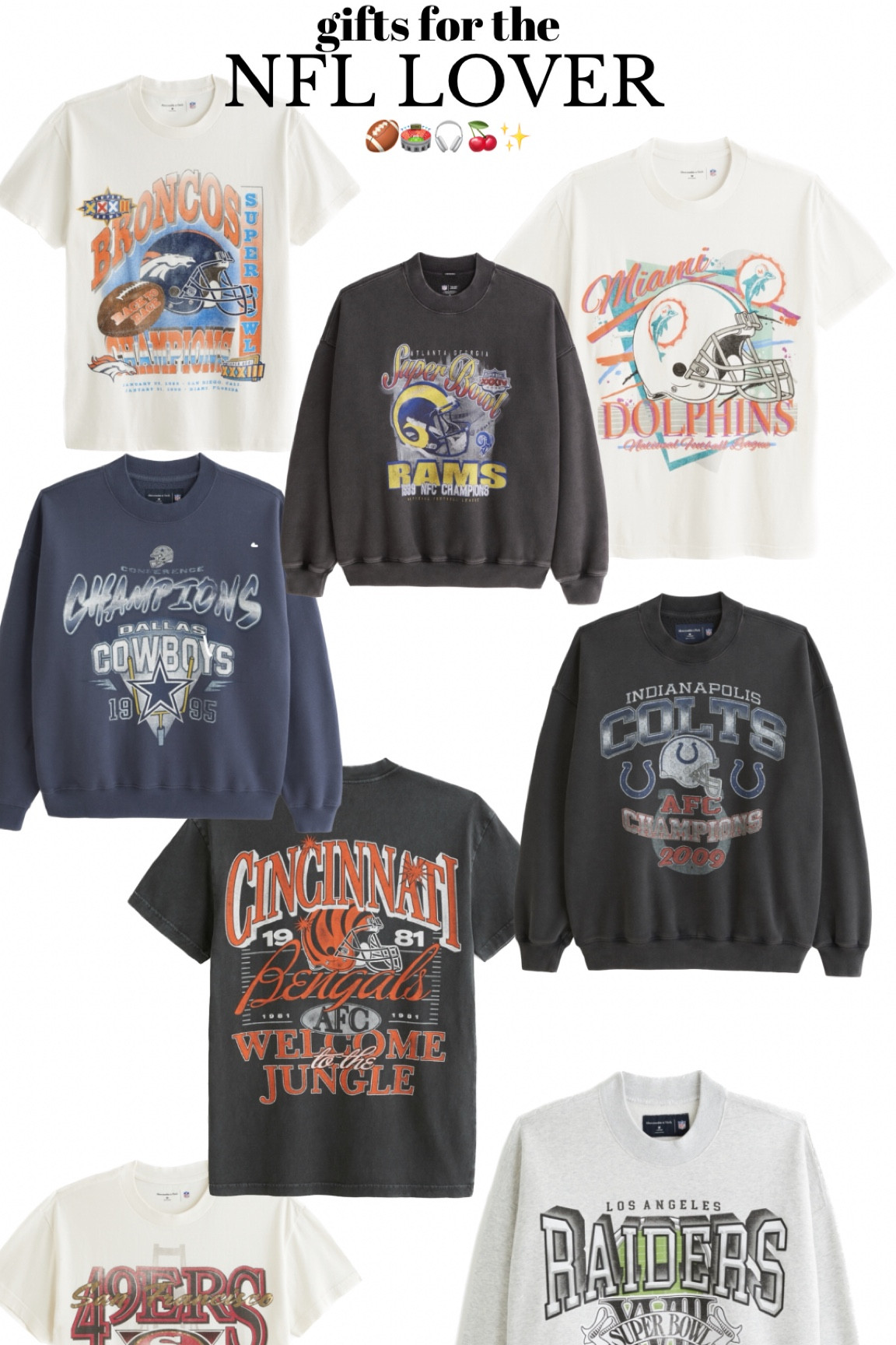 they have almost every NFL team in graphic tees and crewnecks!! i own 4 of them and the price is DEFINITELY worth it 🖤🏈🍒

#LTKCyberWeek #LTKCyberSaleFR #LTKCyberSaleIE