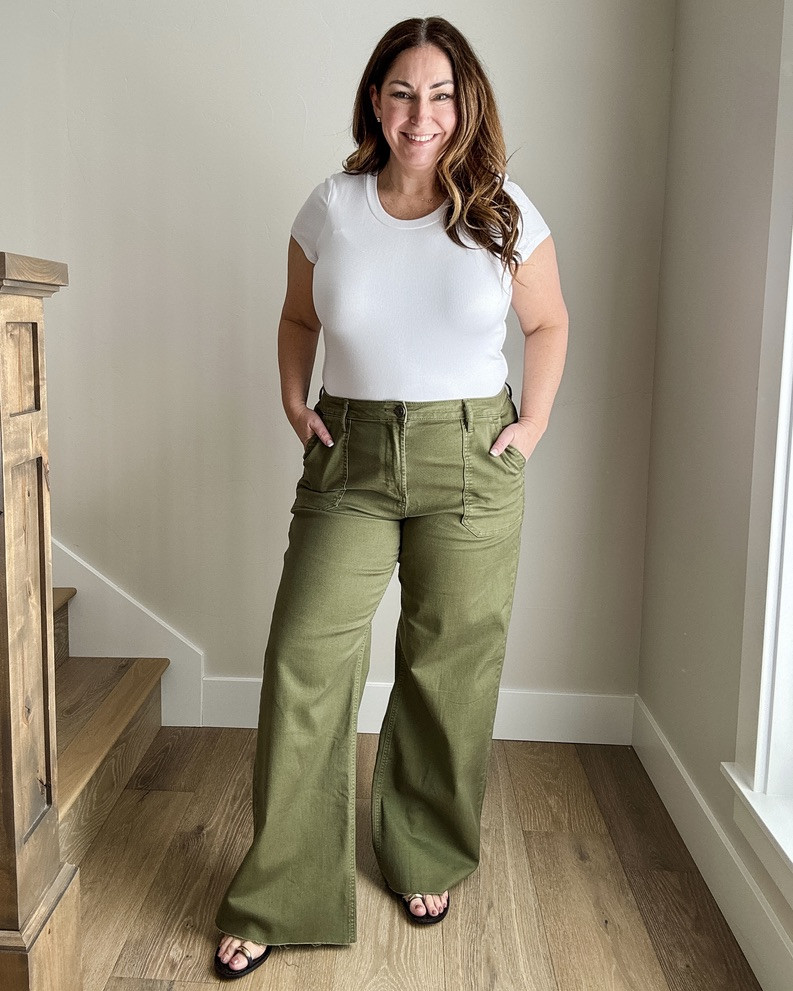 Casual Spring Break outfit with military inspired KUT wide leg pants Wearing large in top and 14 in wide leg pants (little long on me) @EvereveOfficial  #EverevePartner #EvereveStyle

#LTKSeasonal #LTKMidsize #LTKOver40