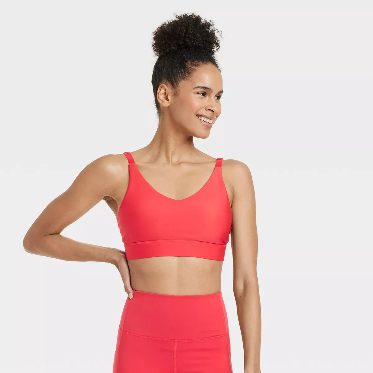 Women's Effortless Support Medium Support Sports Bra - All In Motion™ Red XS | Target