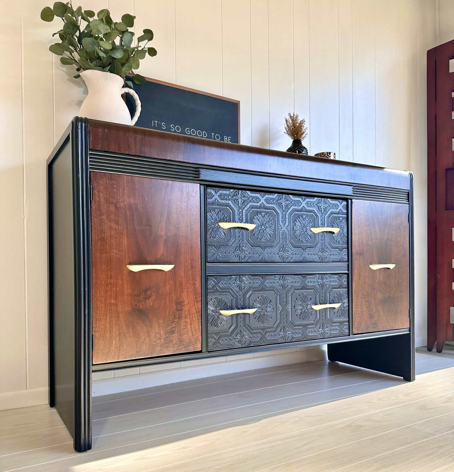 Products used for this waterfall buffet linked here! Paint color is Behr Limousine Leather, stain color is Minwax Espresso 

#LTKhome