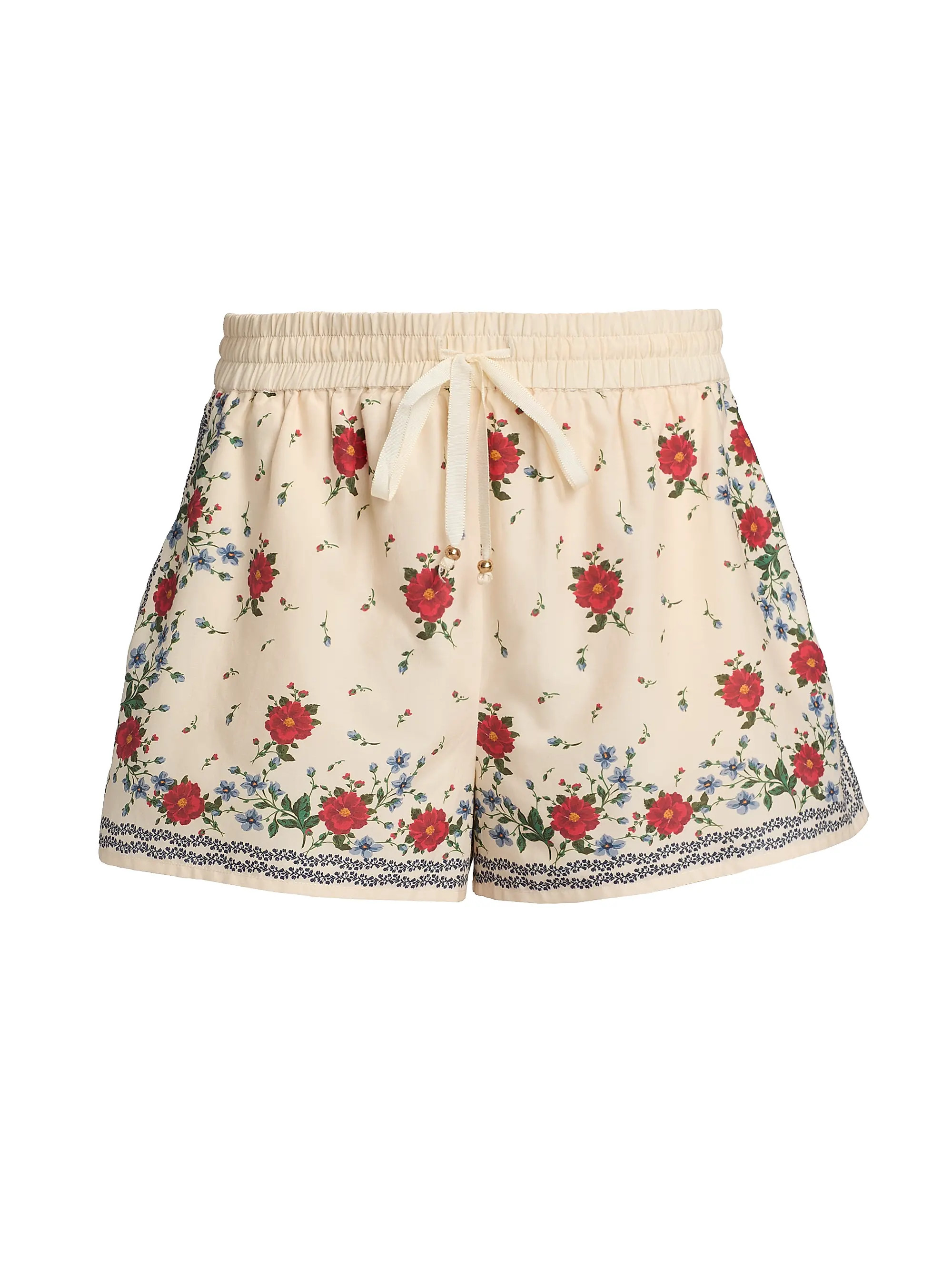 Oslo Floral Cotton-Silk Drawstring Shorts | Saks Fifth Avenue
