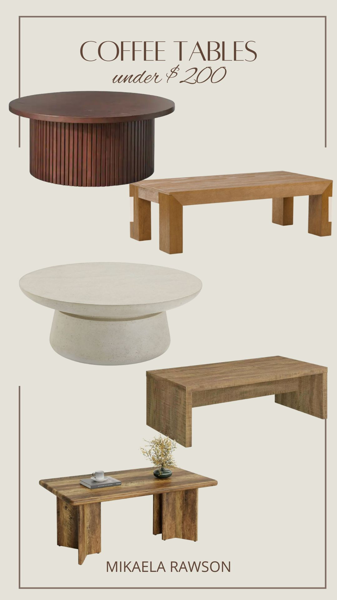 Affordable coffee tables under $200!

#CoffeeTableStyle #AffordableHomeDecor #Under200Finds #BudgetFriendlyDecor #LivingRoomStyle #HomeDecorOnABudget #FurnitureFavorites #LivingRoomGoals #ModernHomeDecor #CozyLivingRoom #InteriorStyleInspo #AffordableFurniture #HomeInspo #HomeOnABudget #LivingRoomRefresh 

 #LTKHome