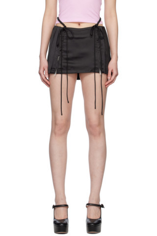 Black Pleated Miniskirt | SSENSE