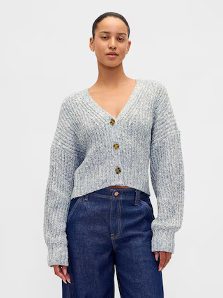 Cotton-Blend Crop Cardigan Sweater | Gap (US)