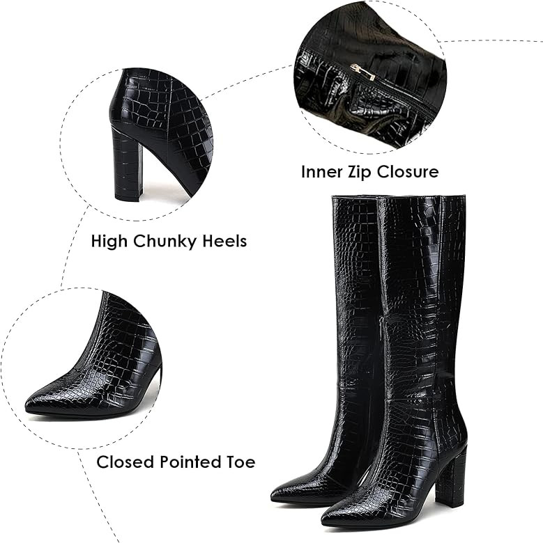 Modatope Knee High Boots Women Riding Boots for Women Tall Boots Long Boots Calf High Boots GoGo ... | Amazon (US)