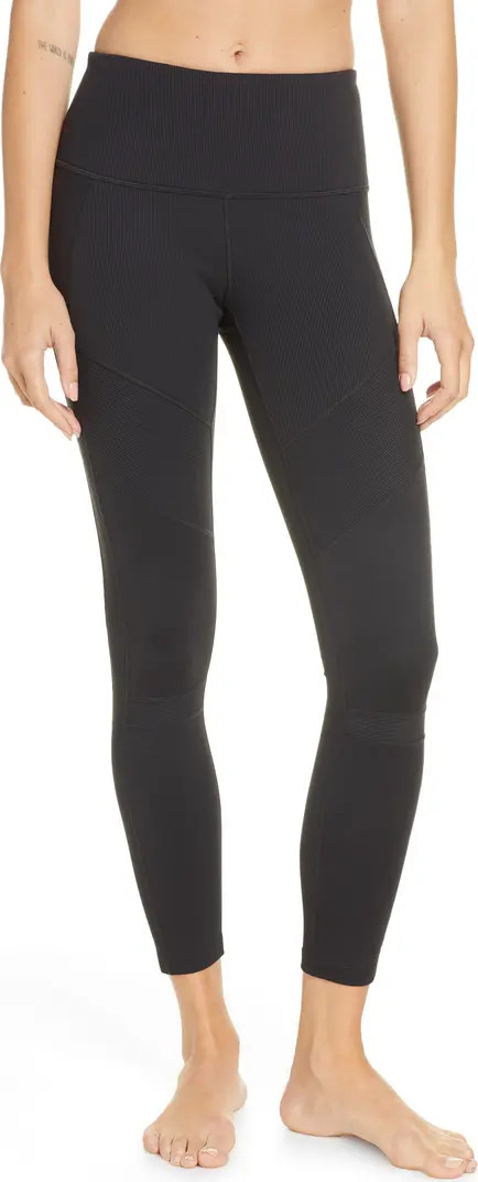 Moto Ribbed High Waist Ankle Leggings | Nordstrom