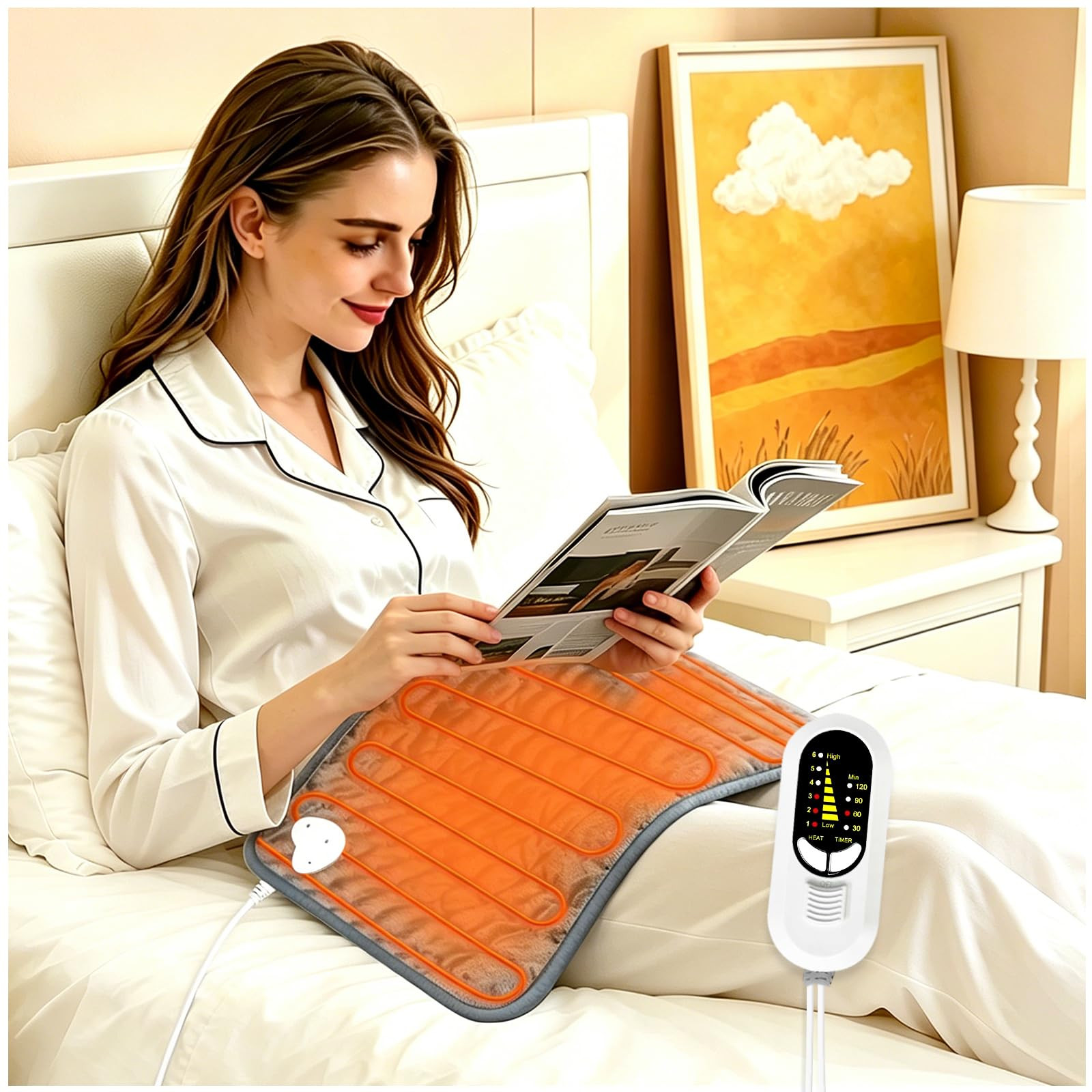 Electric Heating pad with 6 Heat Settings, Auto Shut Off, Dry Electric Heating for Back Neck Knee... | Amazon (US)