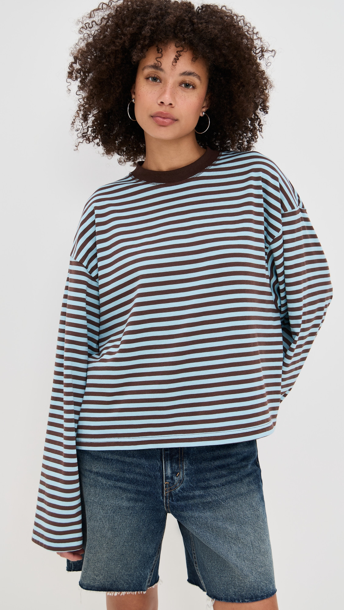 Lioness Bloom Long Sleeve Tee Muted Pastels Stripe L | Shopbop