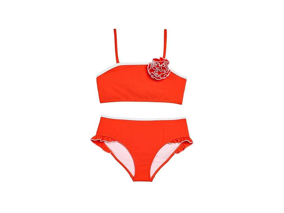 Janie and Jack 3D Flower Two-Piece Swim (Toddler/Little Kid/Big Kid) Girl's Swimwear Sets Red: 10 Big Kid | Zappos.com