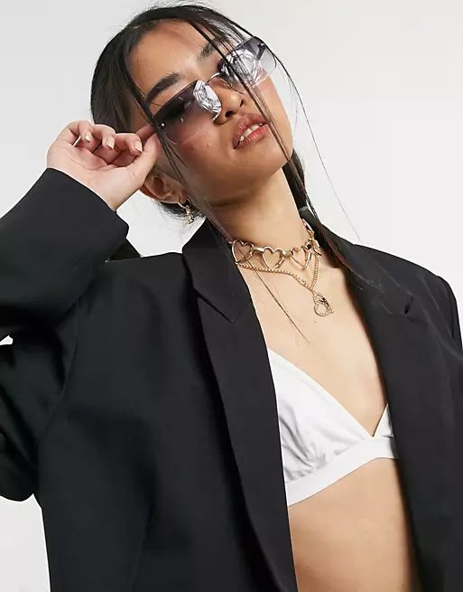 COLLUSION oversized dad blazer in black | ASOS (Global)