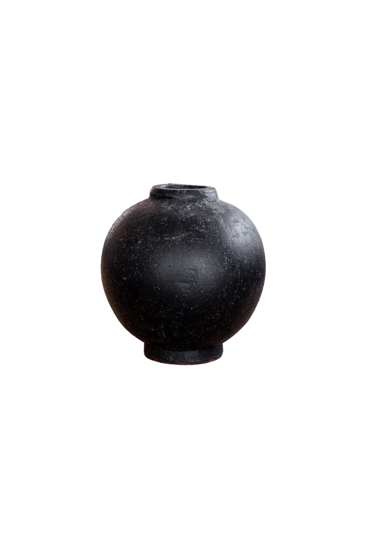 Chios Black Round Vase Pot Medium | Luxe B Co