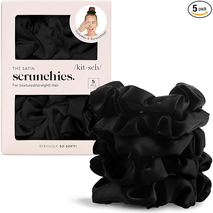 Kitsch Satin Scrunchies for Women - No Crease, Frizz Control | Softer Than Silk Scrunchies Gentle... | Amazon (US)
