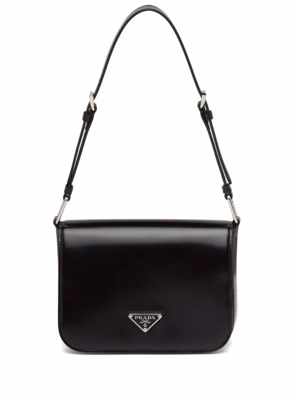 Prada Brushed Leather Shoulder Bag - Farfetch | Farfetch Global
