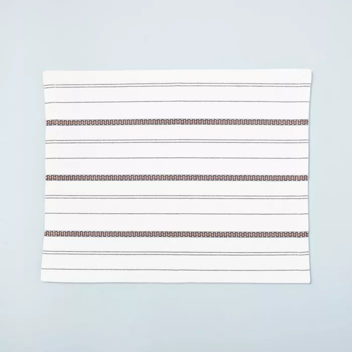 Seasonal Stripes Woven Placemat Gray/Pumpkin Brown - Hearth & Hand™ with Magnolia | Target