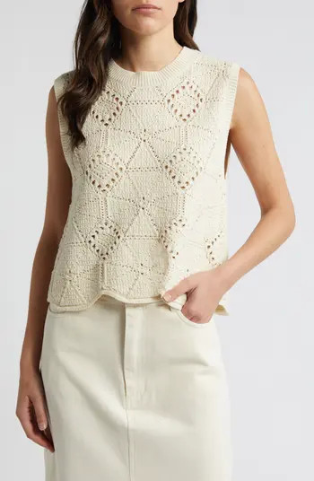 Treasure & Bond Bouclé Pointelle Sweater Vest | Nordstrom | Nordstrom