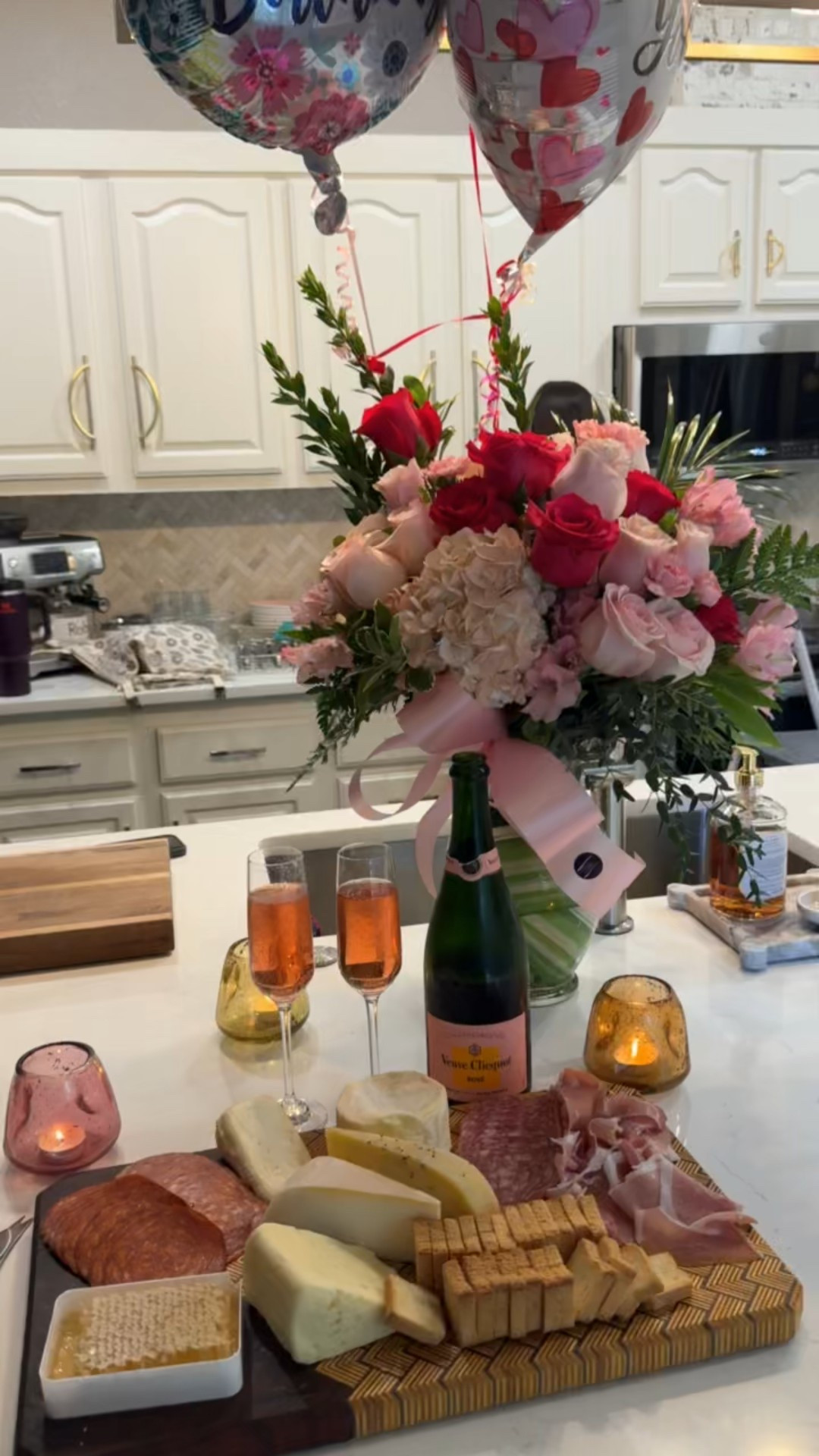 Even though our house is completely torn apart and under construction, my sweet husband surprised me with a small charcuterie board, flowers, and my favorite pink champagne 💕

#LTKParties #LTKHome #LTKSeasonal