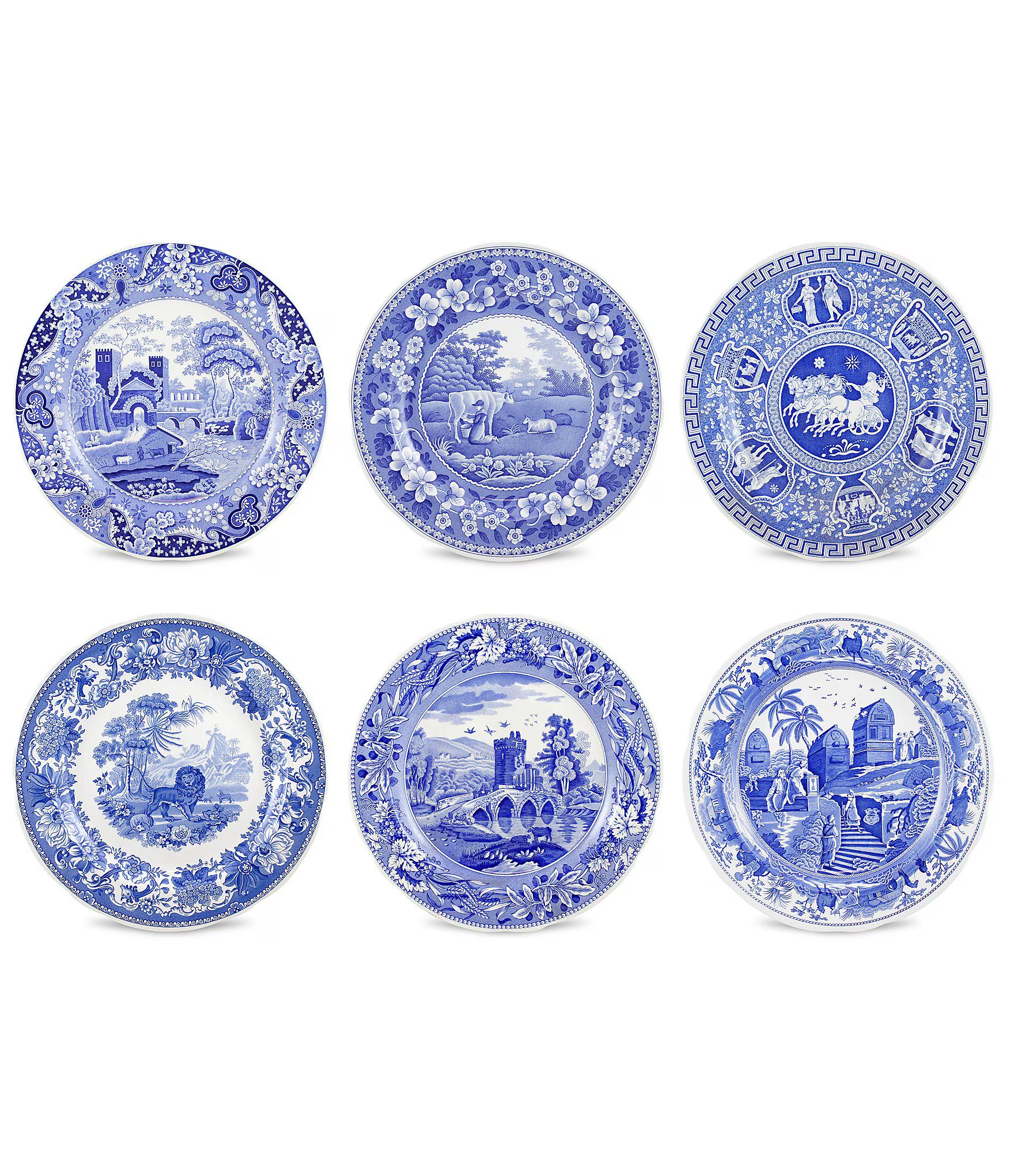 Spode 6-Piece Blue Italian Traditional Scene Plates Set | Dillard's | Dillards