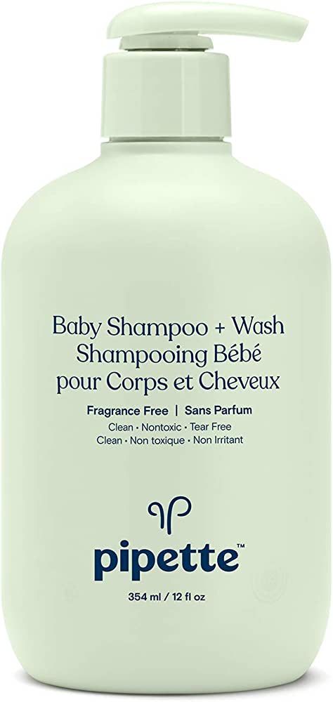 Pipette Baby Shampoo and Body Wash - Fragrance Free, Tear-Free Bath Time, Hypoallergenic, Moistur... | Amazon (US)