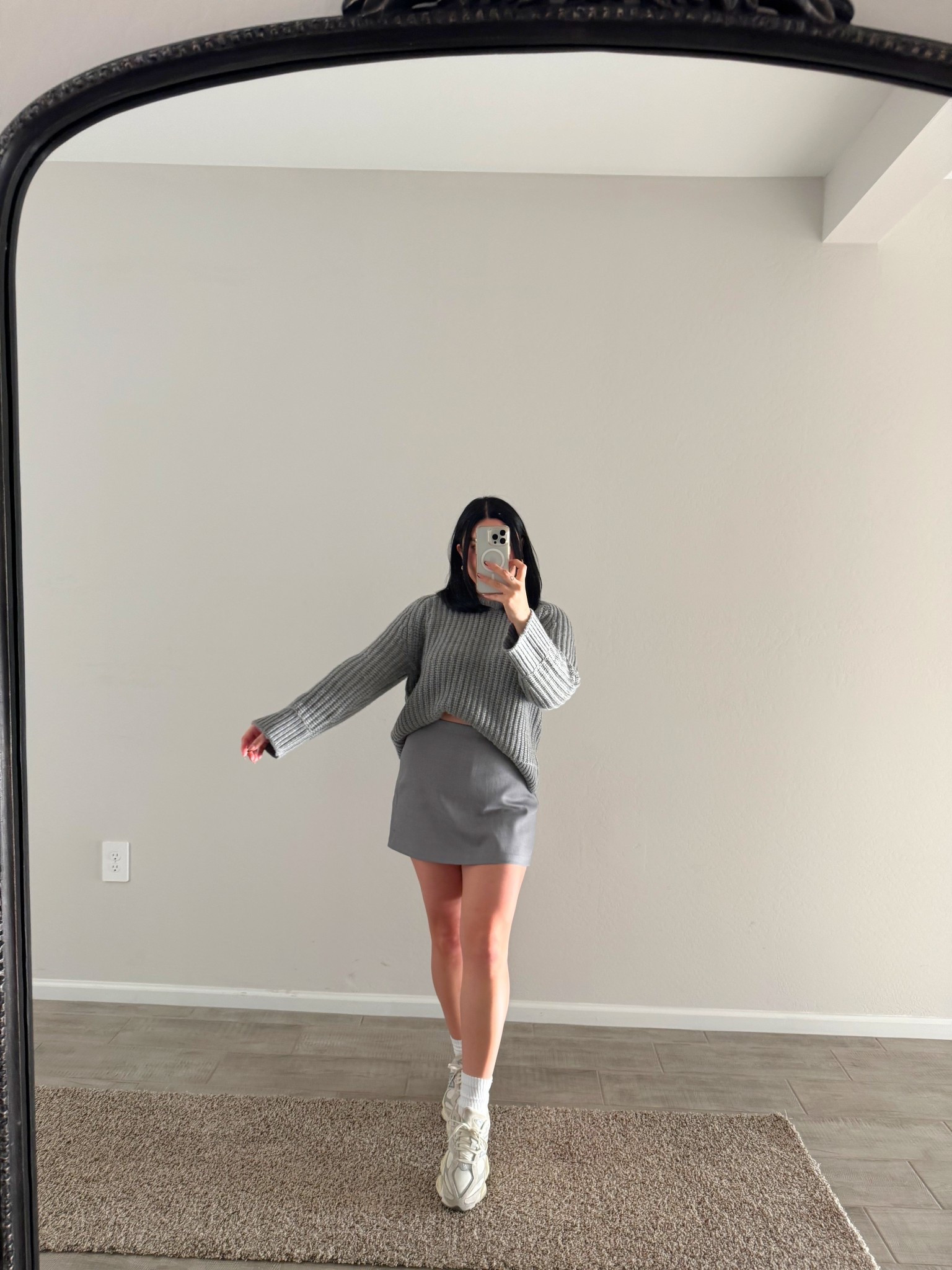 Skirt L (runs true to size) 
Sweater L 
Shoes 8.5 

#LTKStyleTip #LTKActive #LTKBeauty