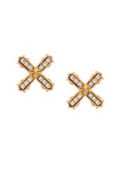 PETITE EURO CRYSTAL FRENCH KISS EARRINGS GOLD | French Kande (US)