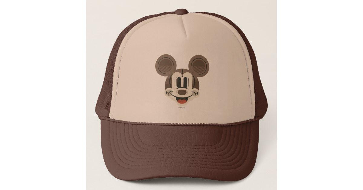 Trendy Mickey | Stylized Stripes Retro Head Trucker Hat | Zazzle | Zazzle